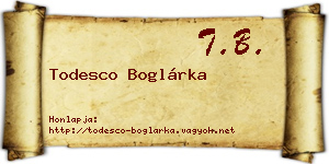 Todesco Boglárka névjegykártya